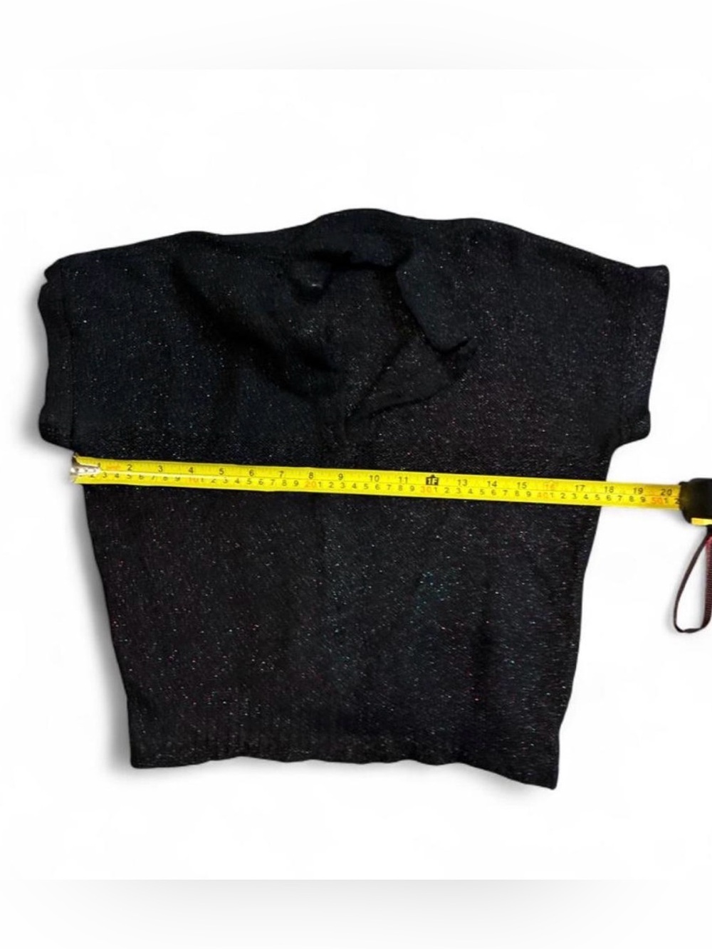 Black Sparkle Short-Sleeve Knit Top - Women